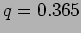 $ q=0.365$