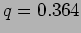 $ q=0.364$
